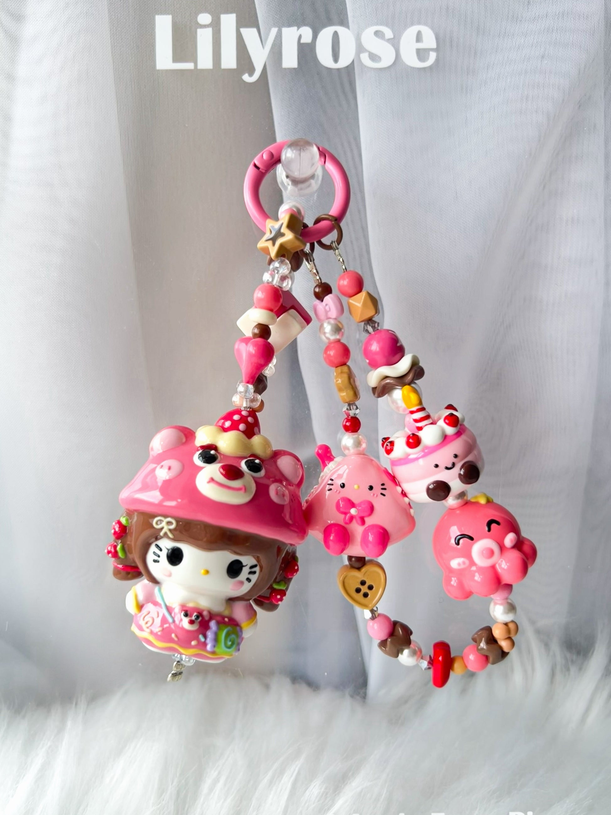 Strawberry Bear HK Bag Charm/Phone Strap