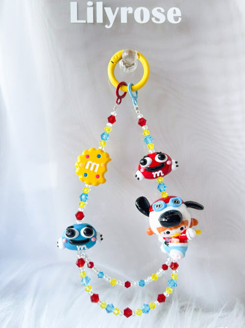 Choco Scooting Snoopy Kitty Phone Strap